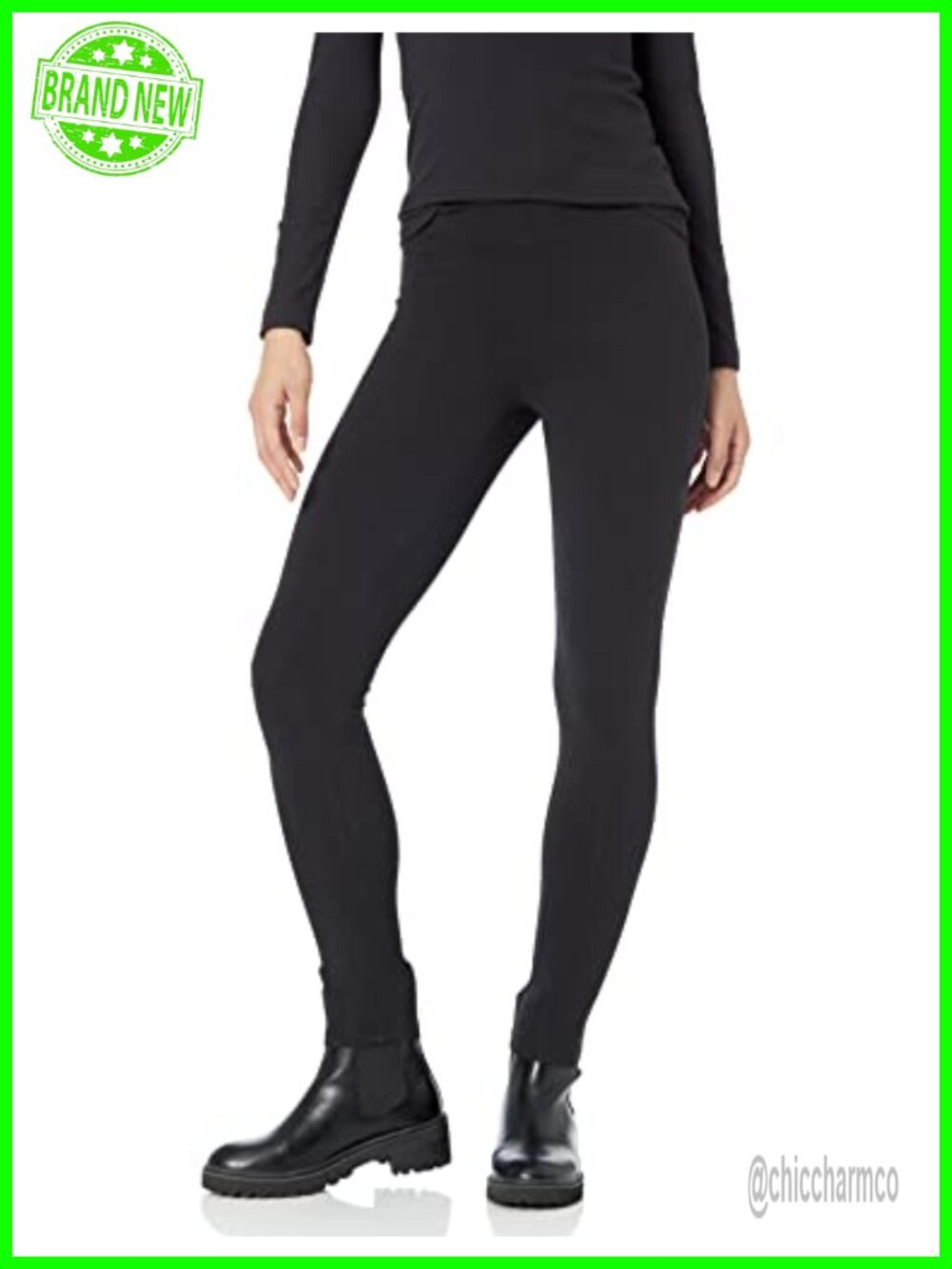 Women's Slim Fit Cotton Stretch Leggings Mid Rise Pull-On Casual